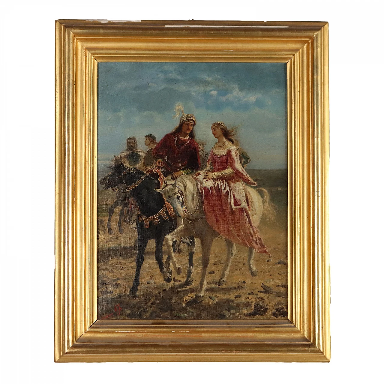 F. Carcano, Bice e Ottorino Visconti, oil on canvas, 19th century 1