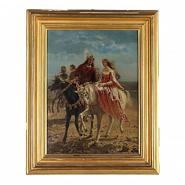 F. Carcano, Bice e Ottorino Visconti, olio su tela, '800