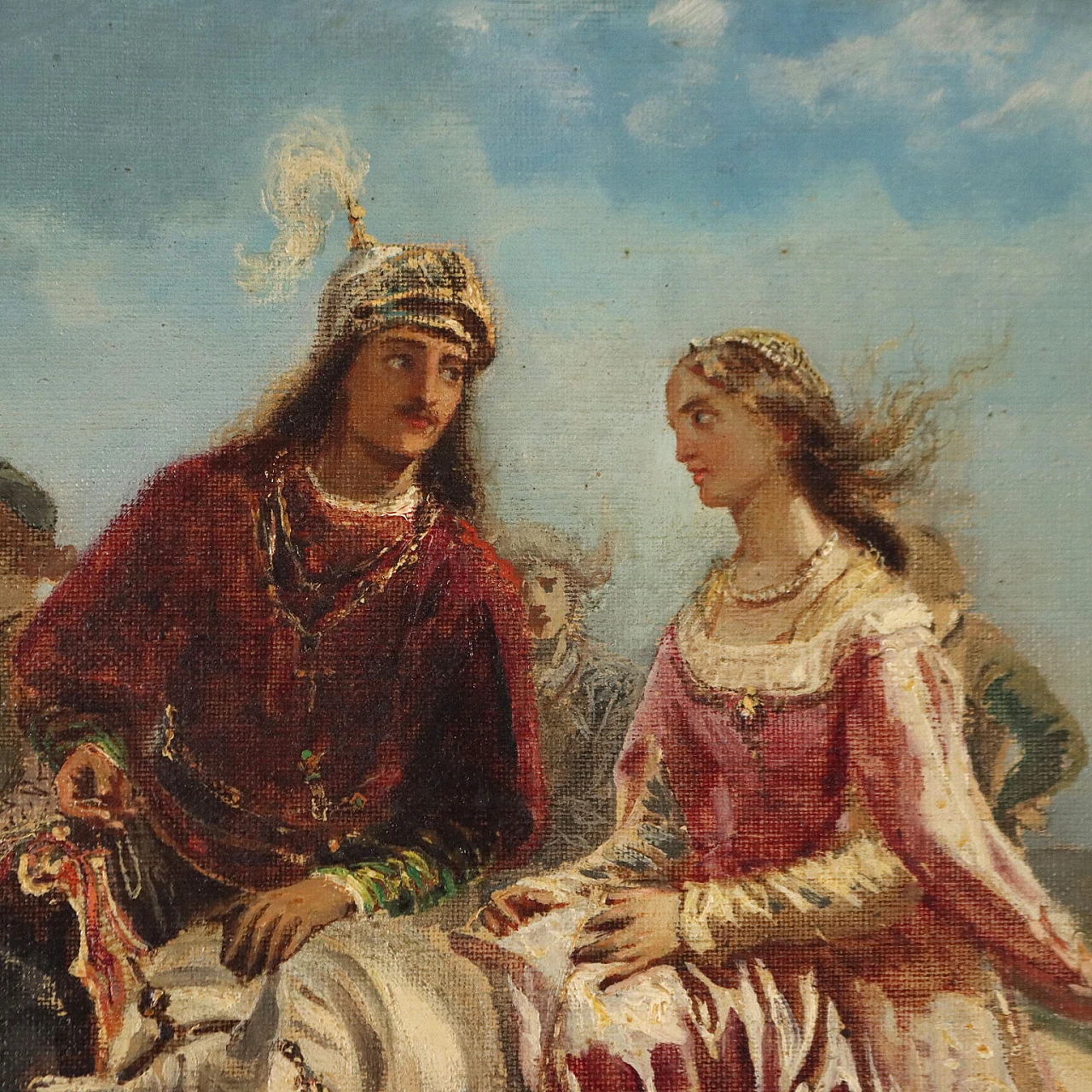 F. Carcano, Bice e Ottorino Visconti, oil on canvas, 19th century 3