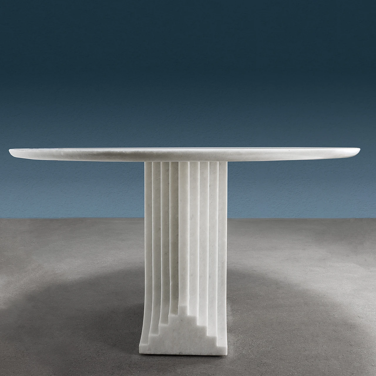 Oval marble Samo dining table by Carlo Scarpa for Simon, 1970 3