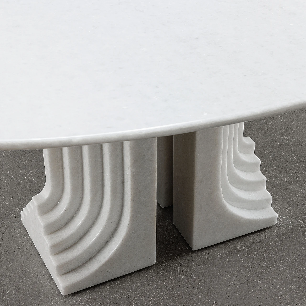Tavolo da pranzo ovale Samo in marmo di Carlo Scarpa per Simon, 1970 6