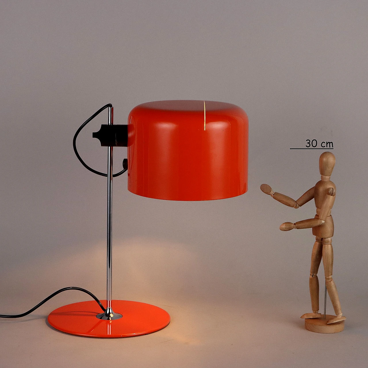 Red table lamp Coupé by Joe Colombo for Oluce, 1960s 2