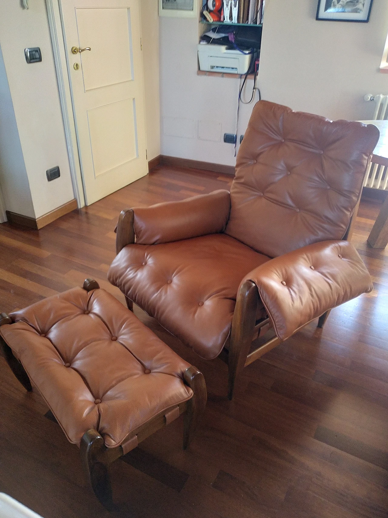 Sheriff armchair and pouf by Sergio Rodrigues, 1950s 5