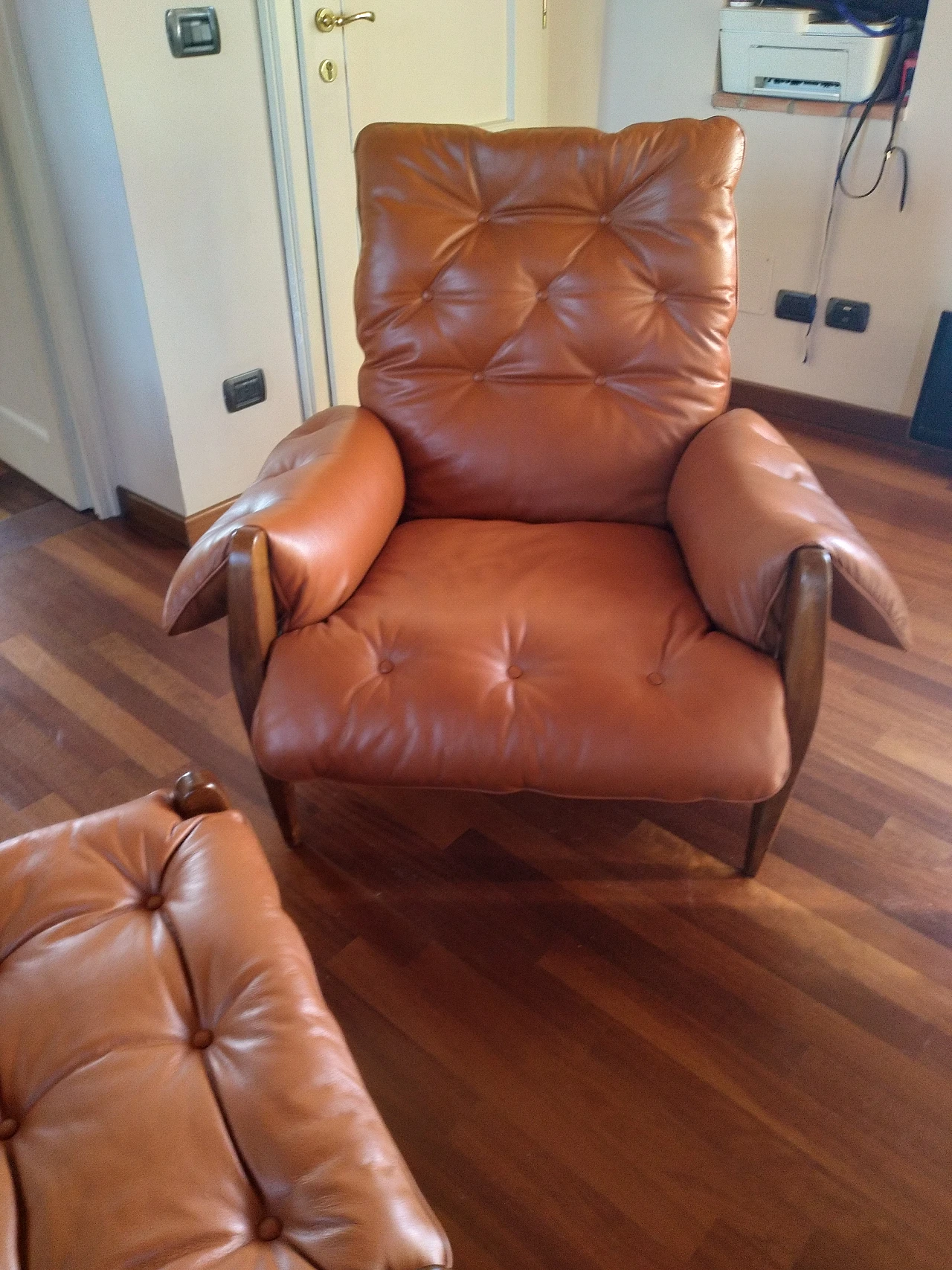 Sheriff armchair and pouf by Sergio Rodrigues, 1950s 7