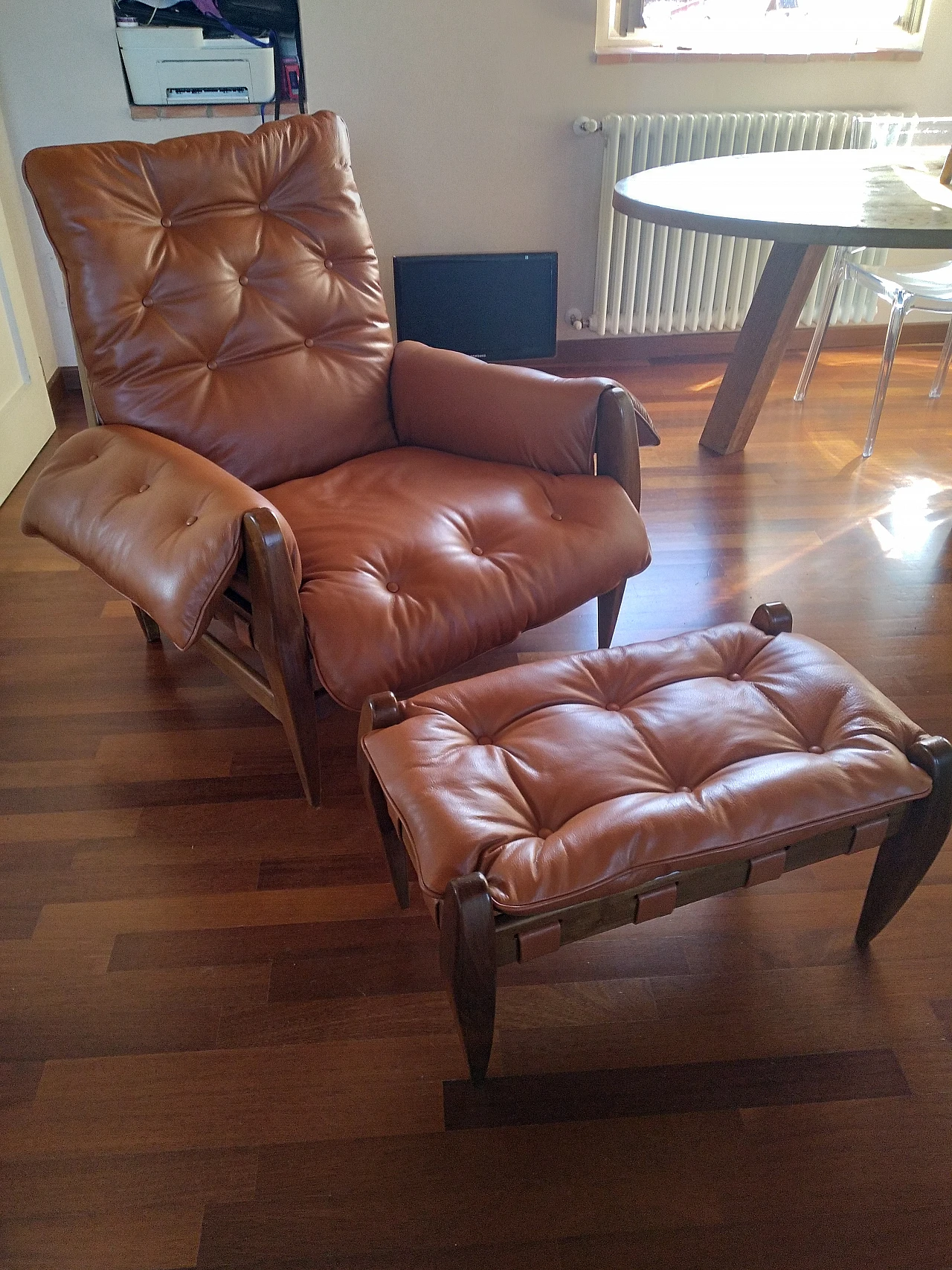 Sheriff armchair and pouf by Sergio Rodrigues, 1950s 8