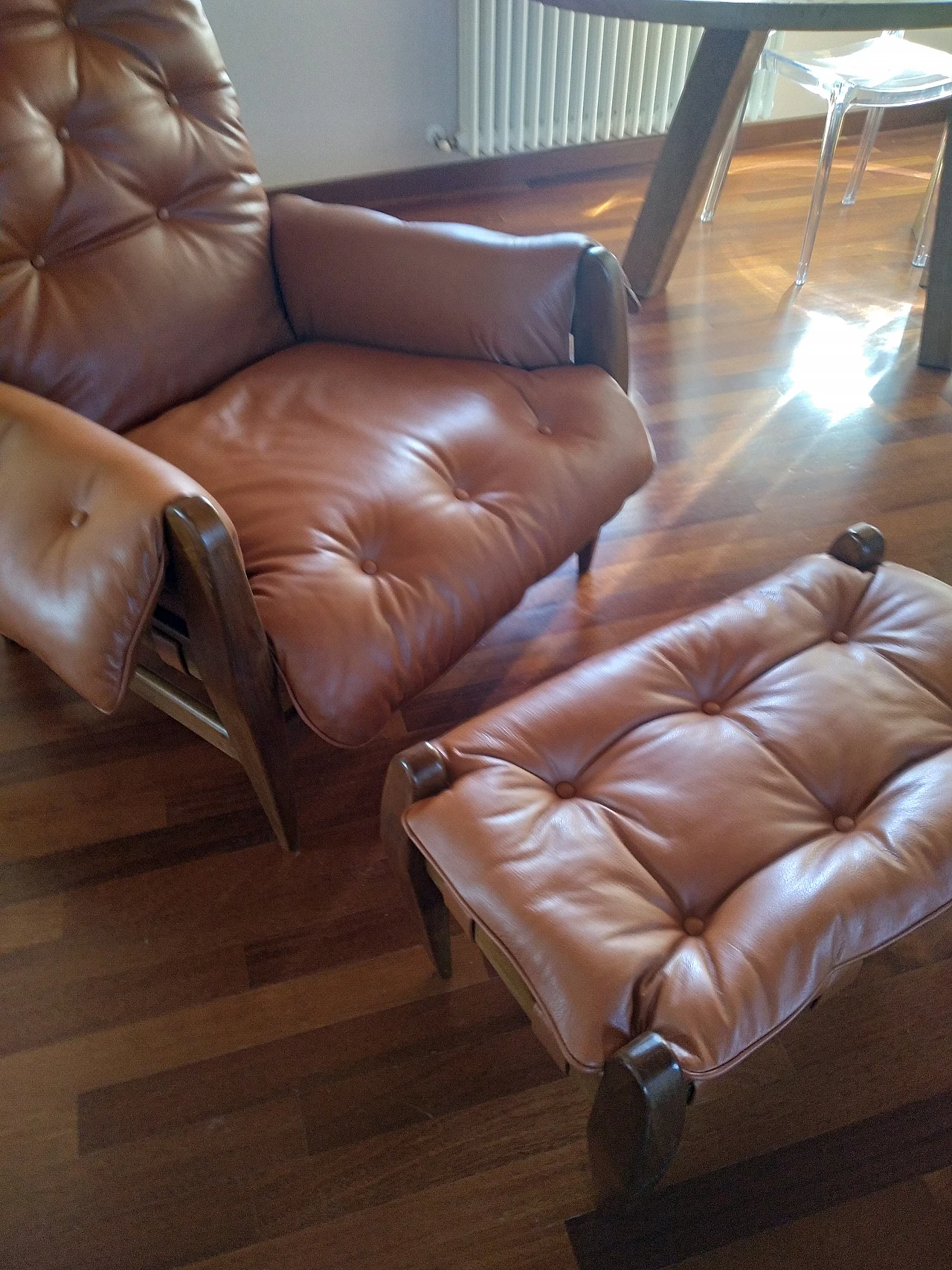 Sheriff armchair and pouf by Sergio Rodrigues, 1950s 13