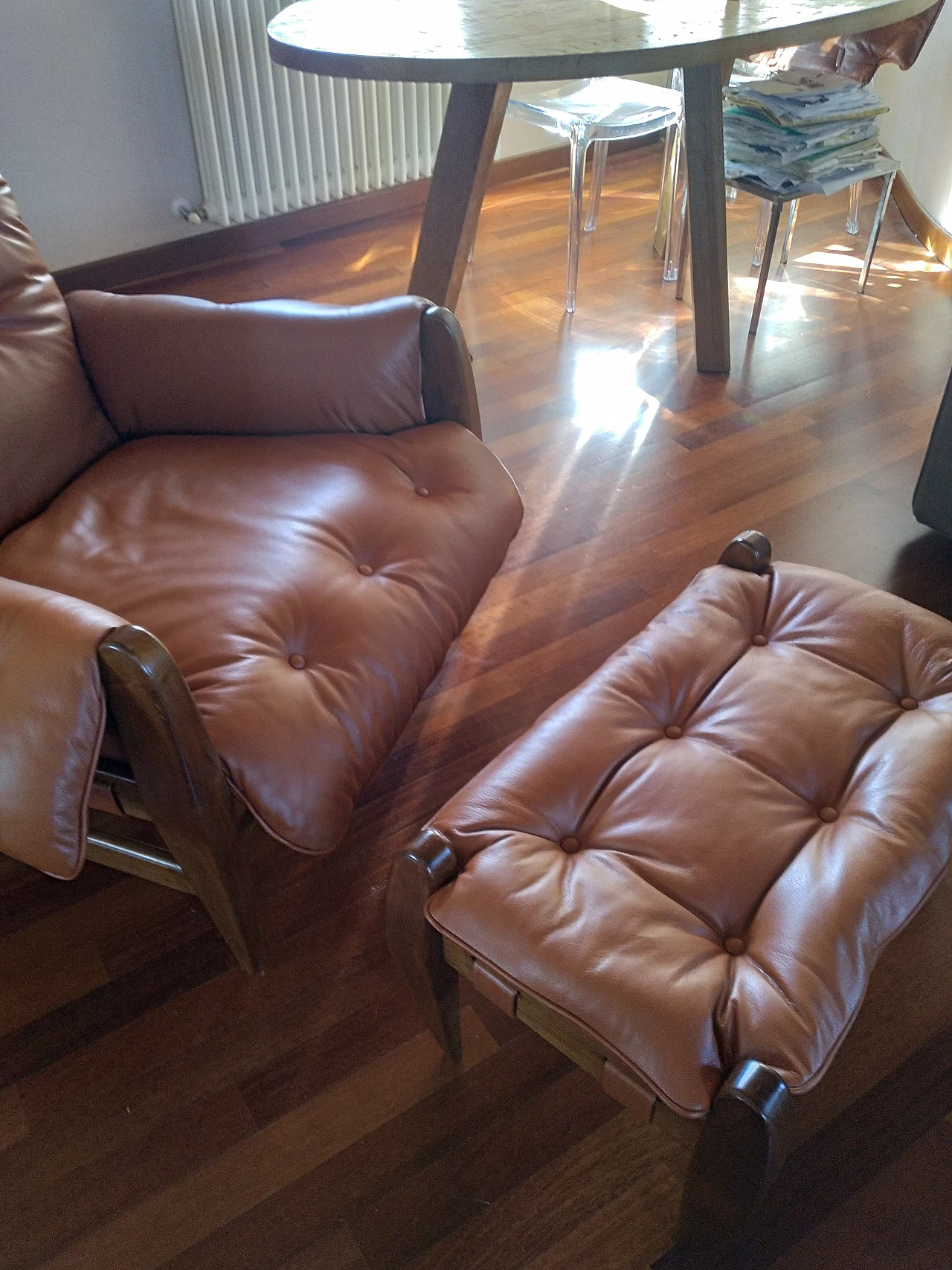 Sheriff armchair and pouf by Sergio Rodrigues, 1950s 14