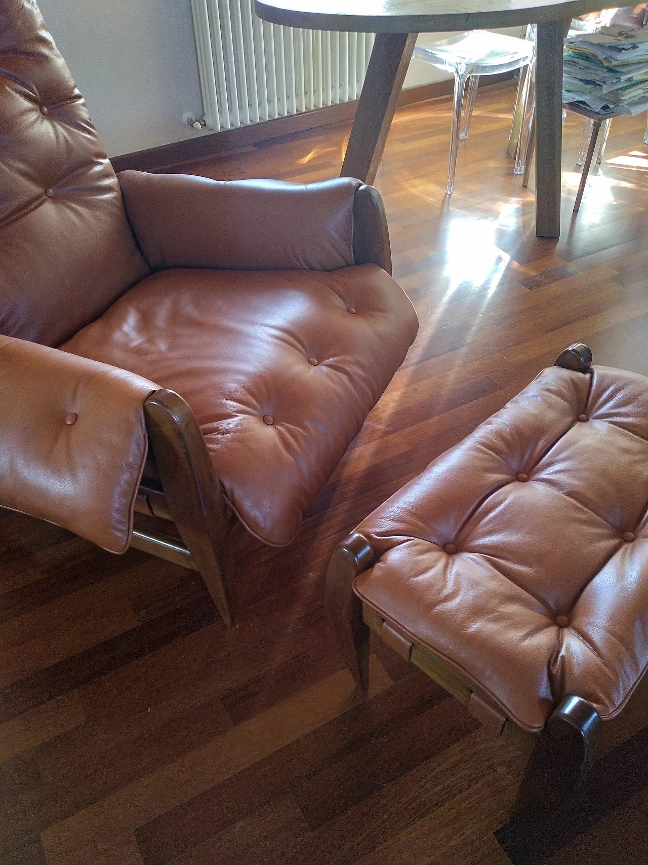 Sheriff armchair and pouf by Sergio Rodrigues, 1950s 15