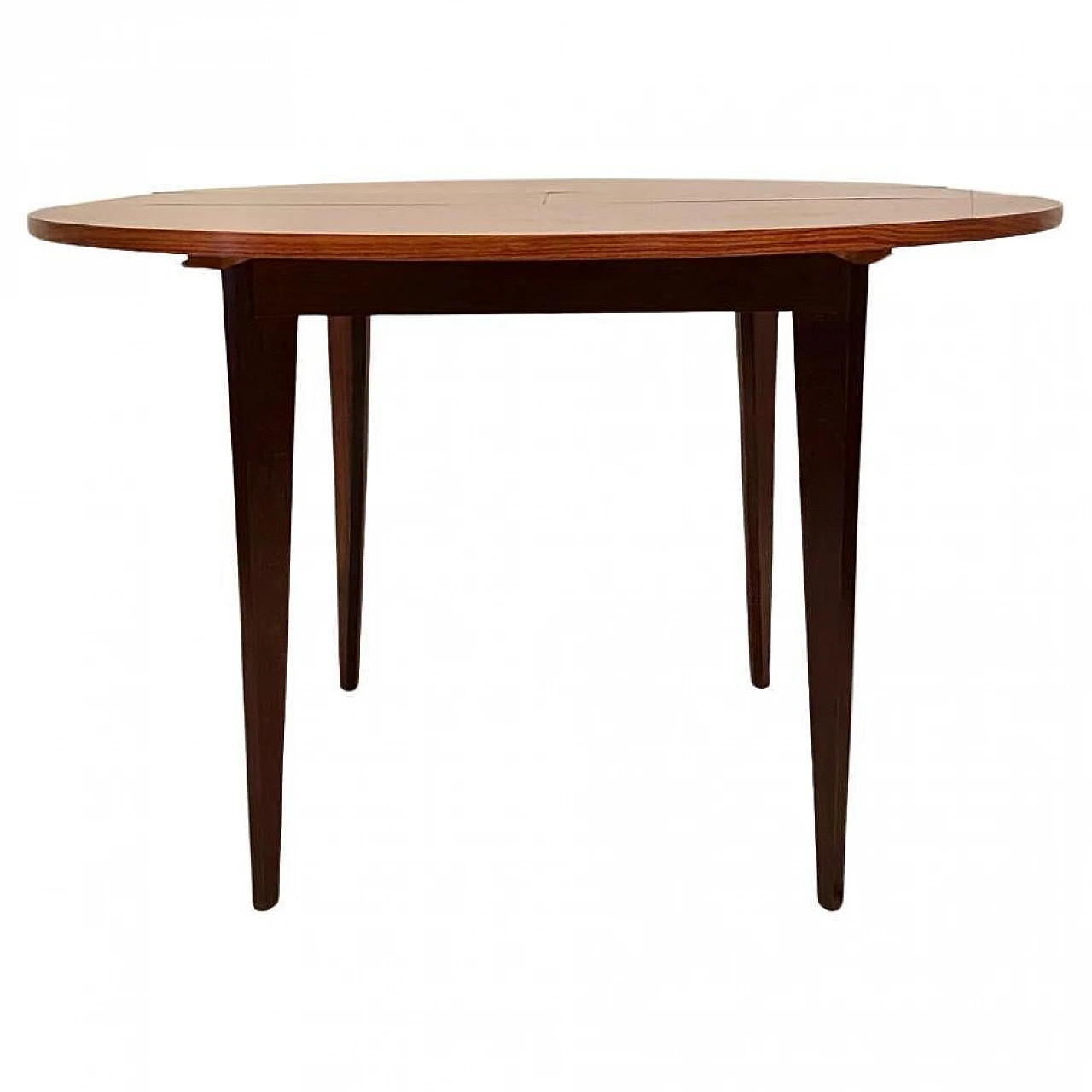 Round table in mahogany & beech attributed to Vittorio Dassi, 1960s 1