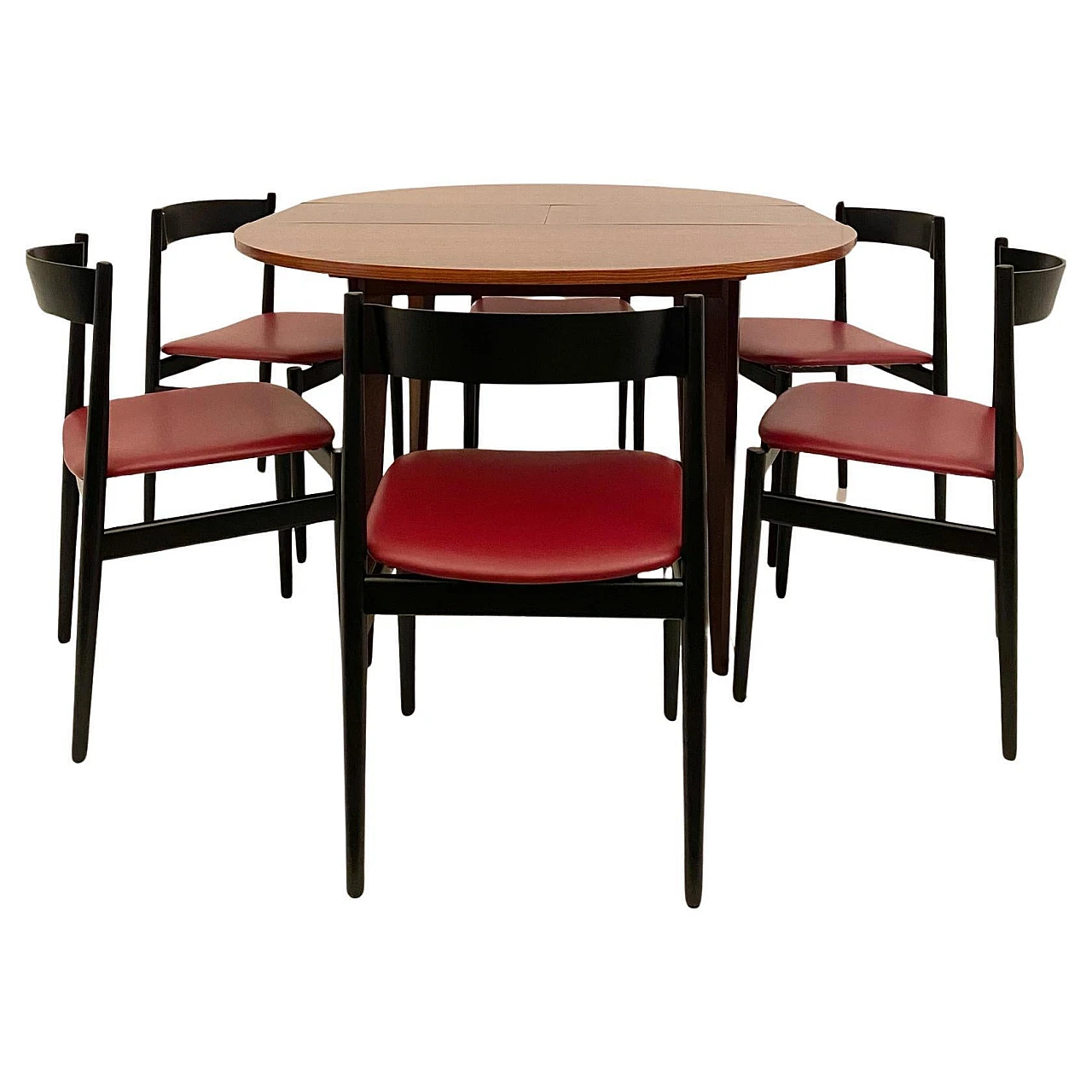 Round table in mahogany & beech attributed to Vittorio Dassi, 1960s 10