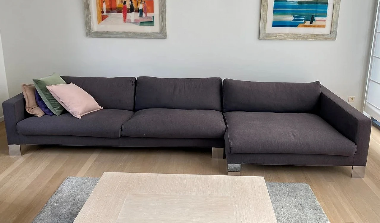 Pollock corner sofa in gray by R. Dordoni for Minotti, 2000s 5