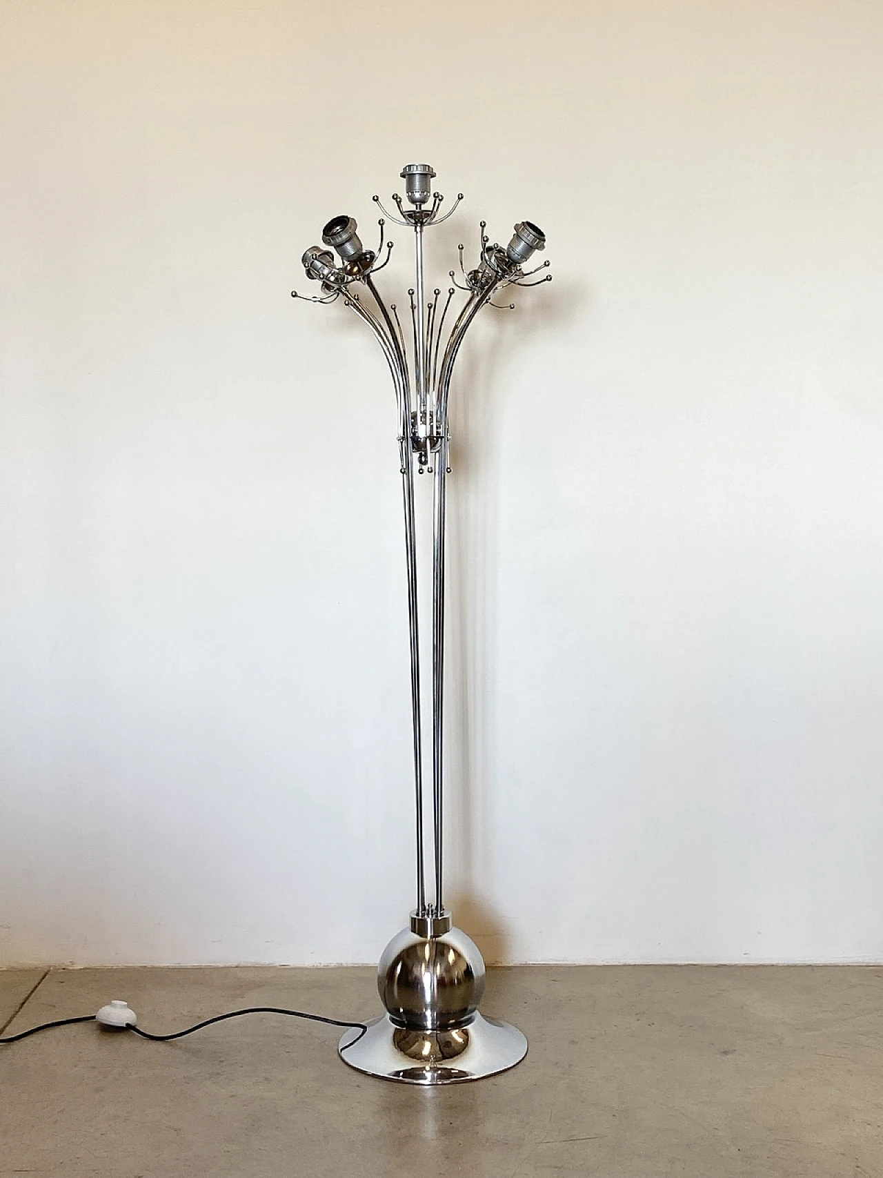 Floor lamp in steel and glass in the style of Carlo Nason, 1970s 1