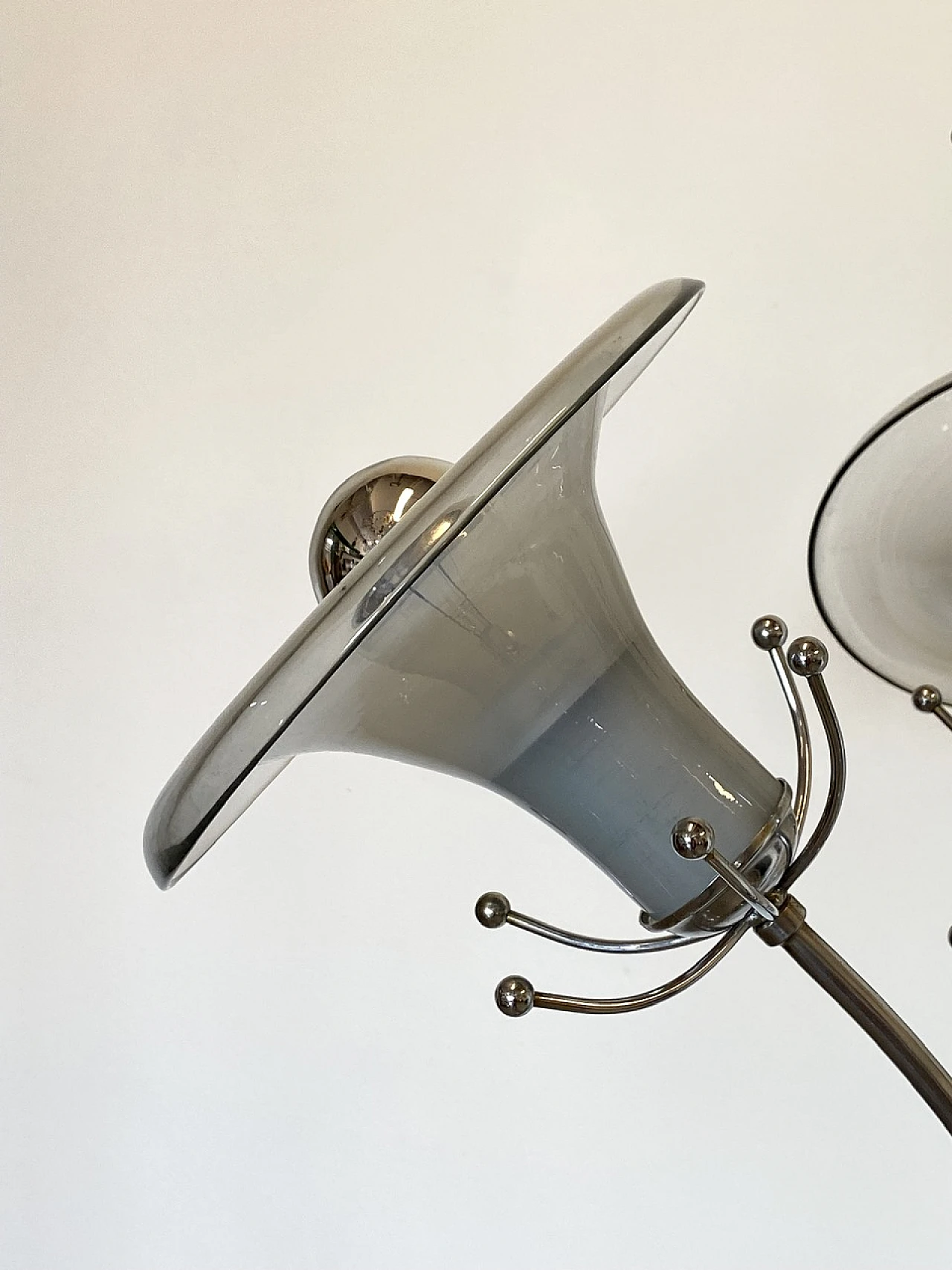 Lampada da terra in acciaio e vetro in stile Carlo Nason, anni '70 5