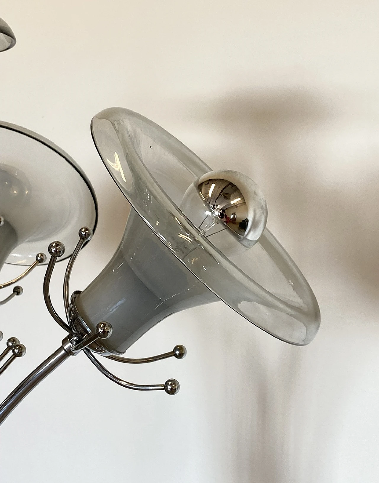 Lampada da terra in acciaio e vetro in stile Carlo Nason, anni '70 7