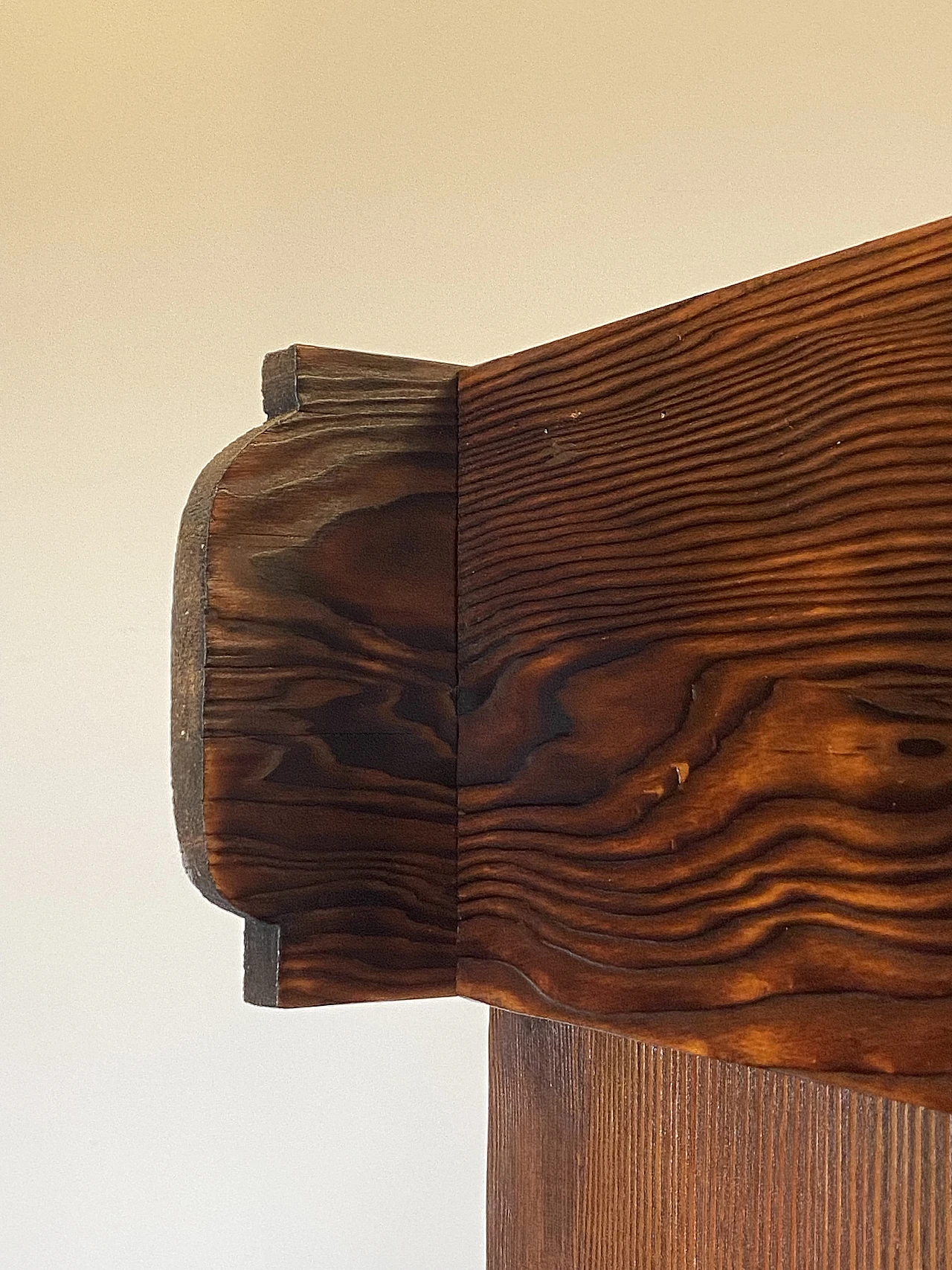 Pine wood bar cabinet carved in bas-relief by V. Cerrato, 1960s 23