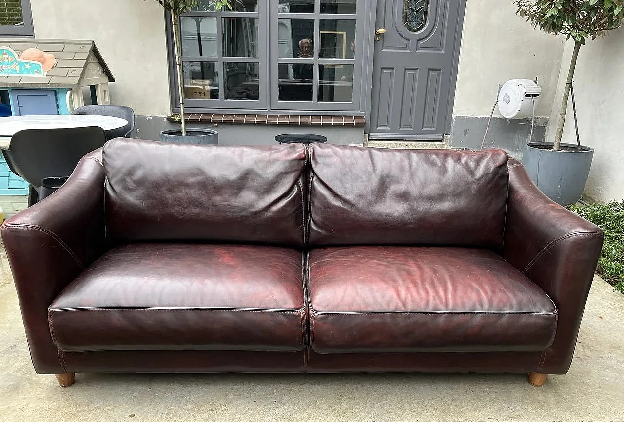 3-Seater Classic Club 200 sofa in leather by Baxter, 2000s 1