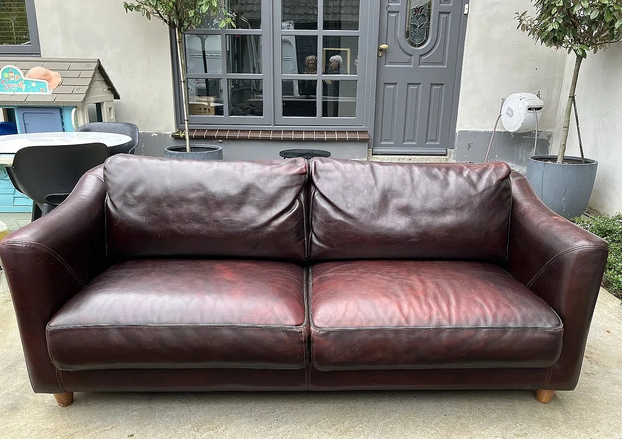 3-Seater Classic Club 200 sofa in leather by Baxter, 2000s 2