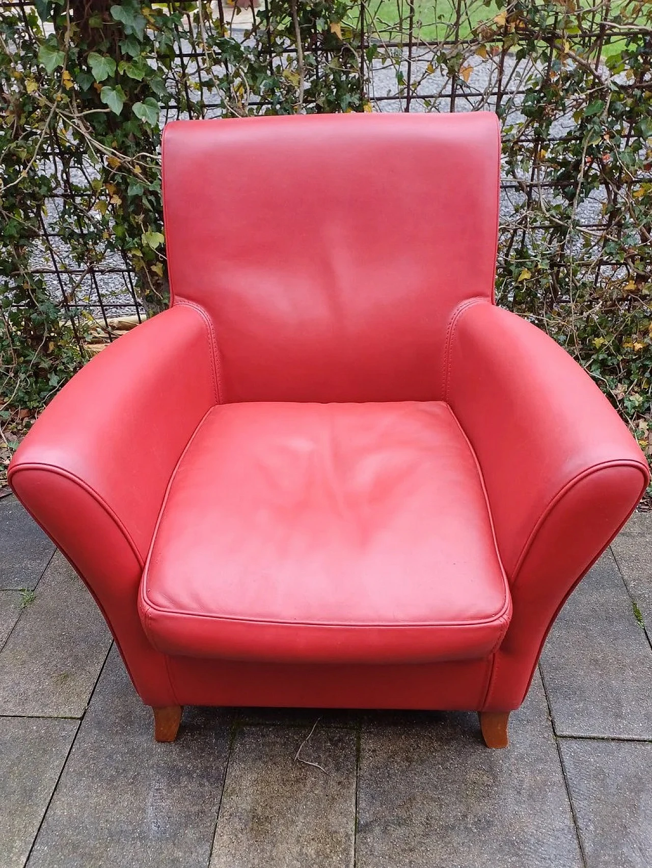 Oxford Club armchair in red leather by C.P. Baxter, 2000s 1