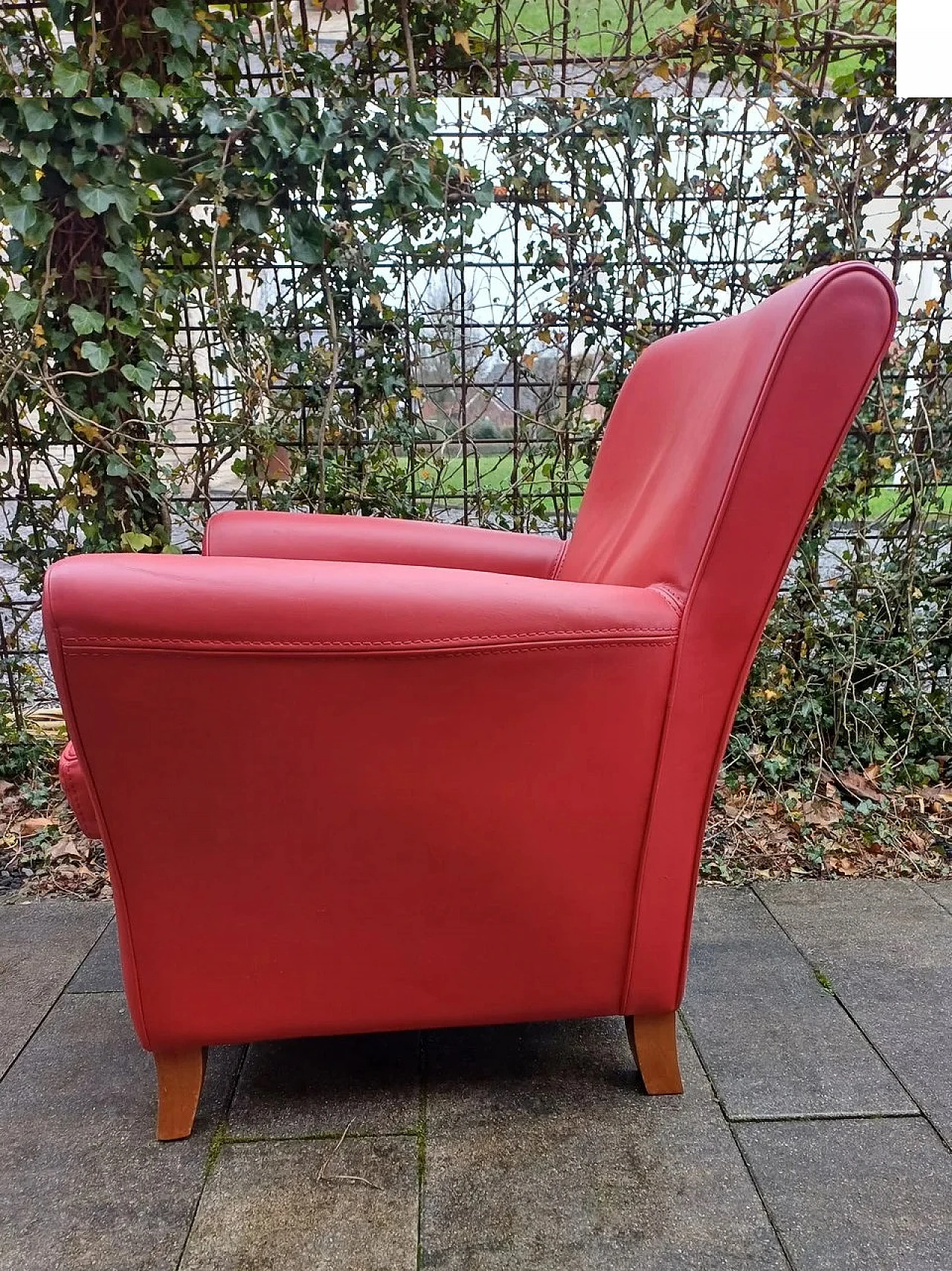 Oxford Club armchair in red leather by C.P. Baxter, 2000s 2
