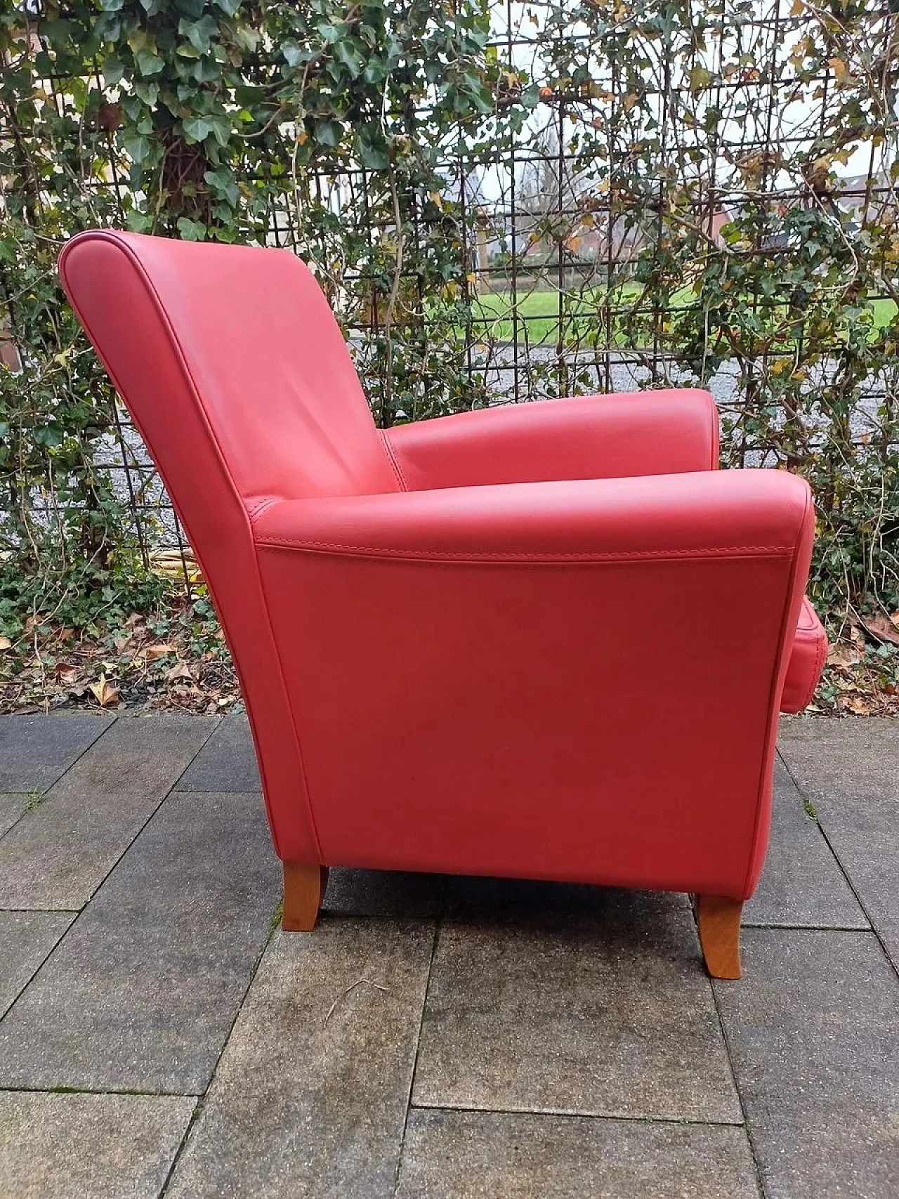 Oxford Club armchair in red leather by C.P. Baxter, 2000s 4
