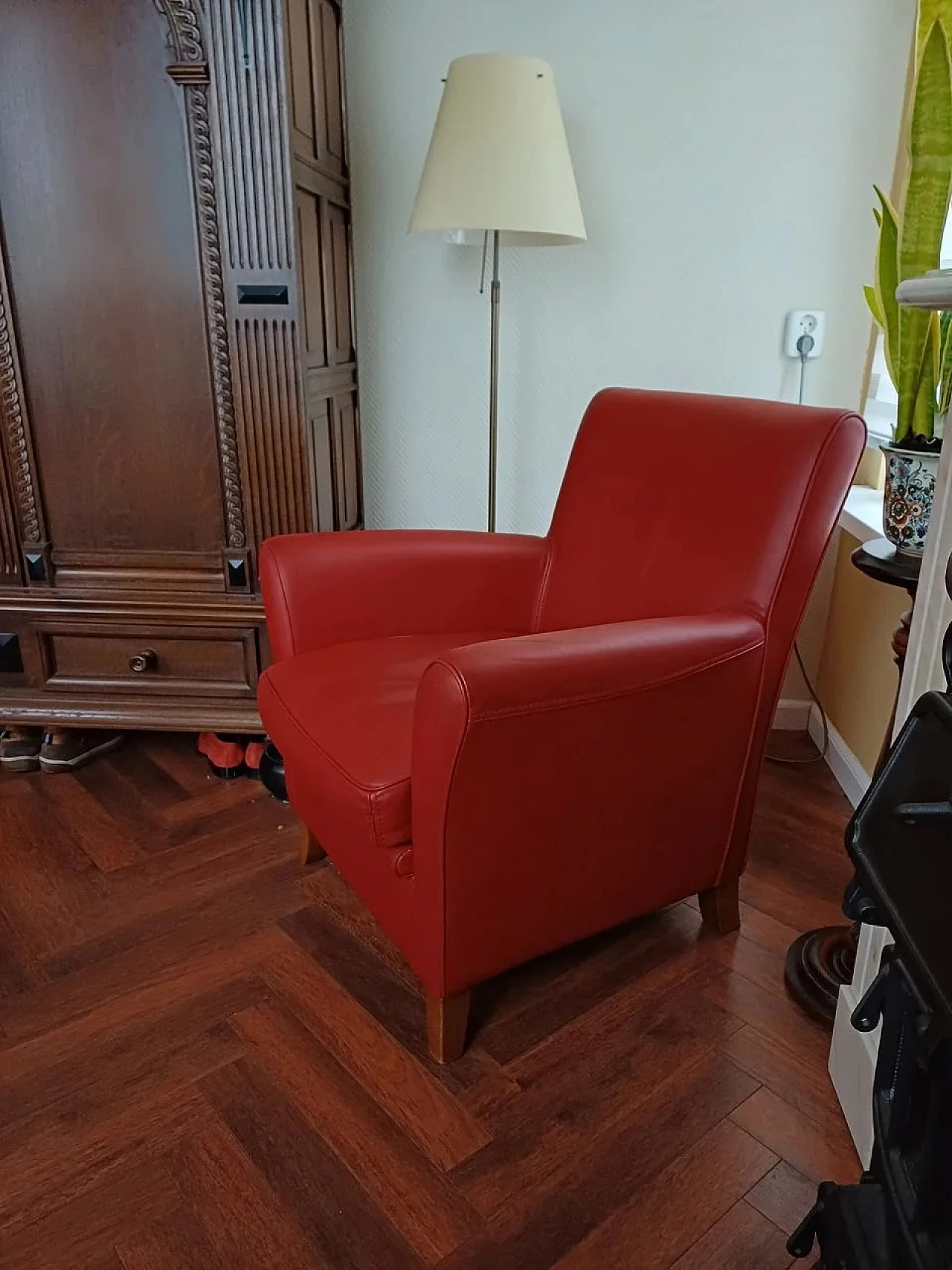 Oxford Club armchair in red leather by C.P. Baxter, 2000s 14