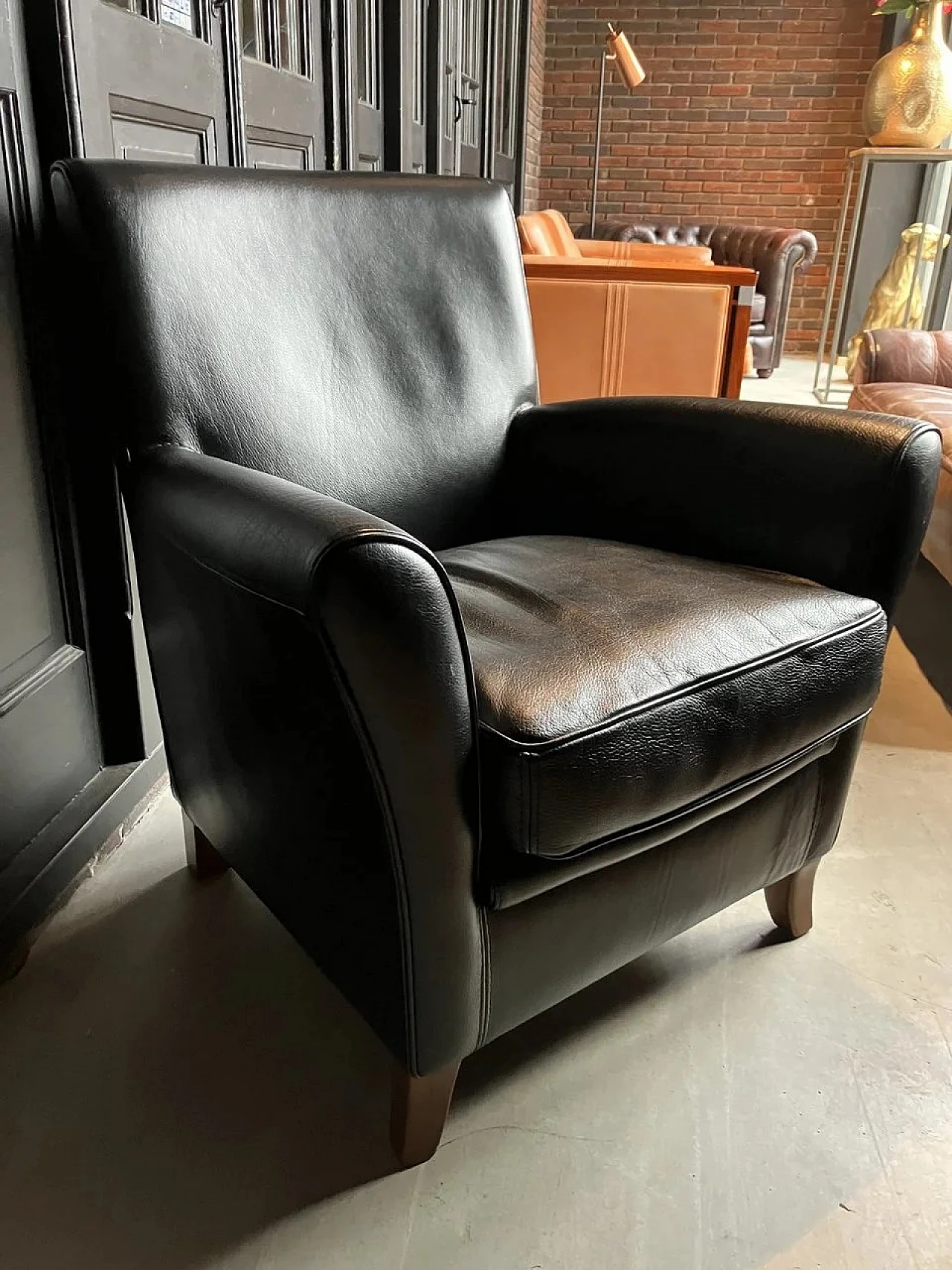 Poltrona Oxford Club in pelle nera di C.P. Baxter, anni 2000 1