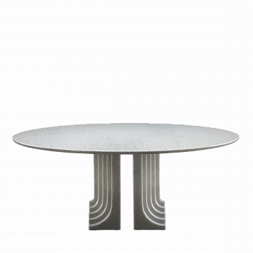 Tavolo da pranzo ovale Samo in marmo di Carlo Scarpa per Simon, 1970
