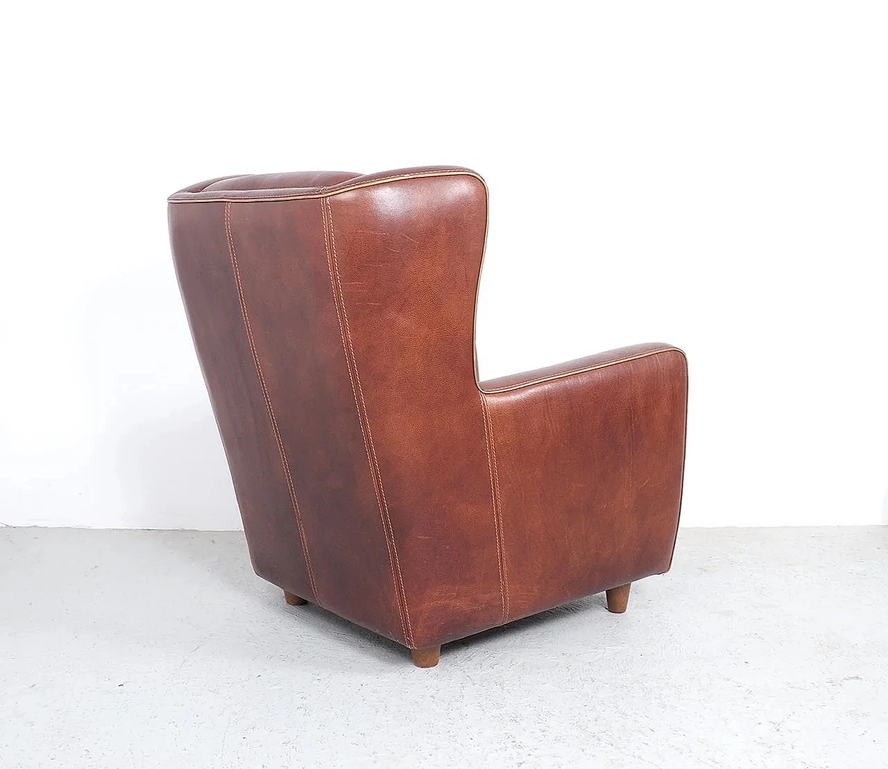Bergère 94 armchair in brown buffalo leather by Baxter P., 2000s 5