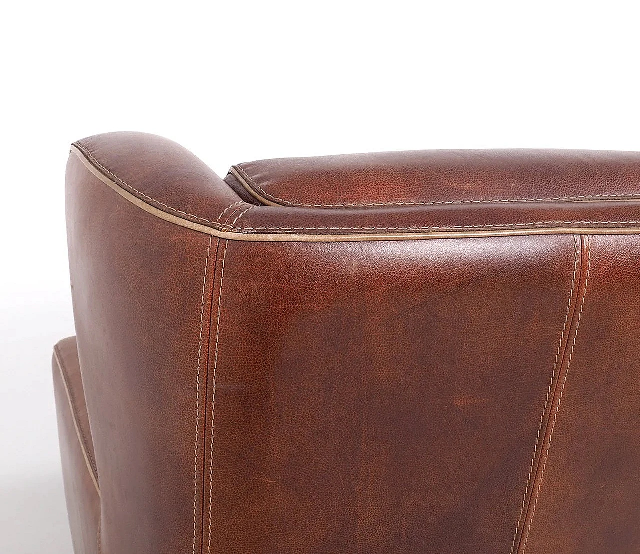Bergère 94 armchair in brown buffalo leather by Baxter P., 2000s 6