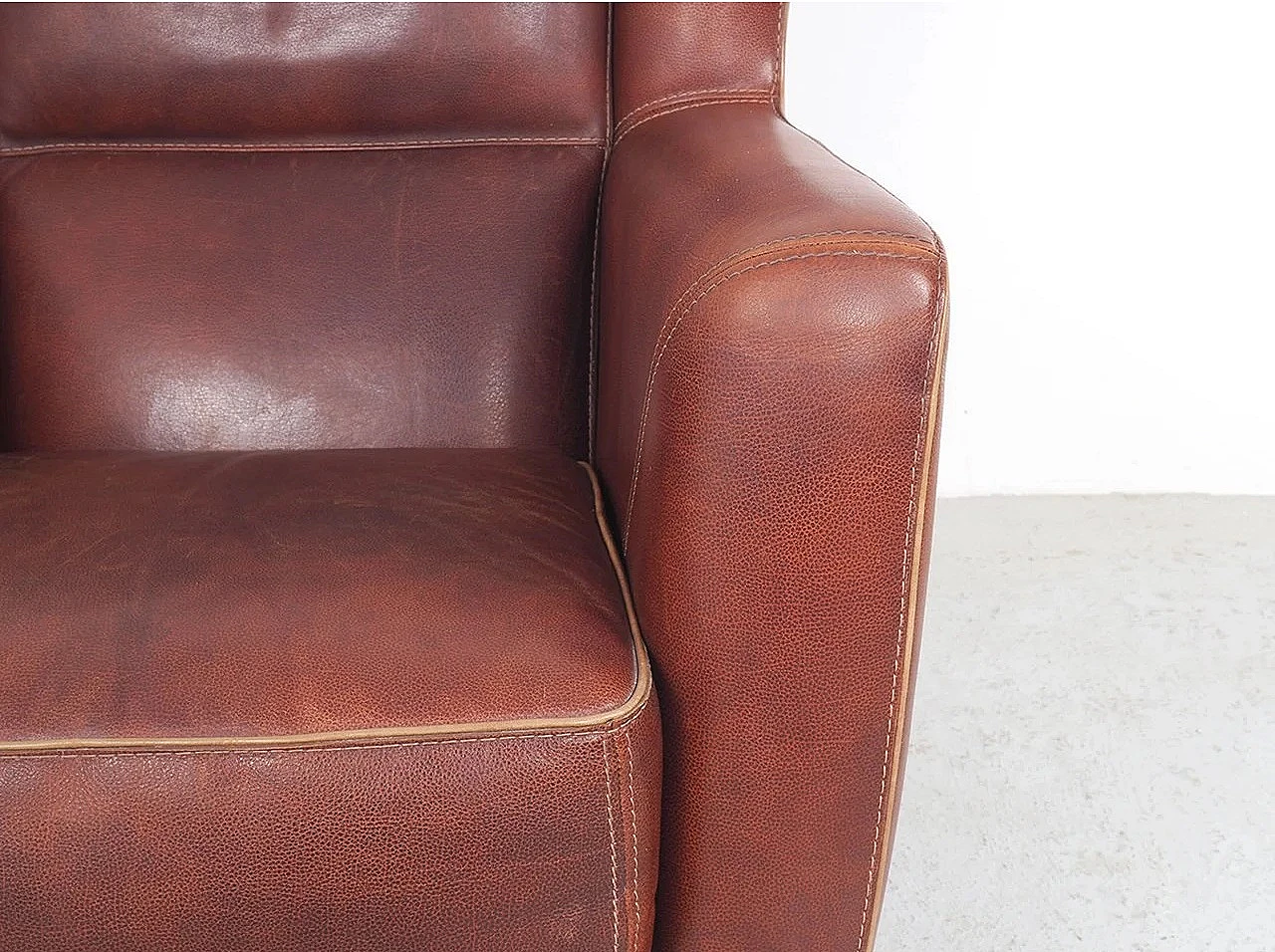 Bergère 94 armchair in brown buffalo leather by Baxter P., 2000s 7