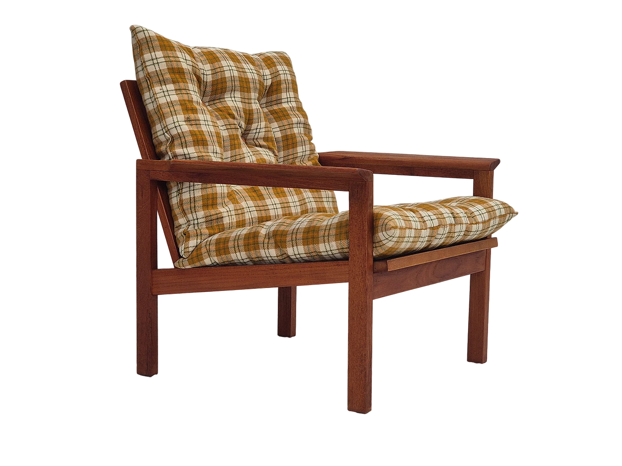 Danish wool and teak armchair, 1970s 17