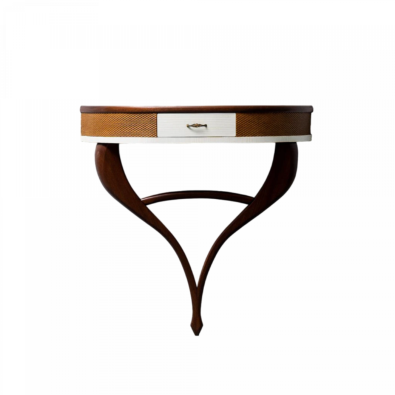 Brown and white wood hanging console, 1950s 11