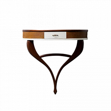 Brown and white wood hanging console, 1950s