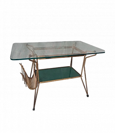 Coffee table with magazine rack attributed to Cesare Lacca, 1950s
