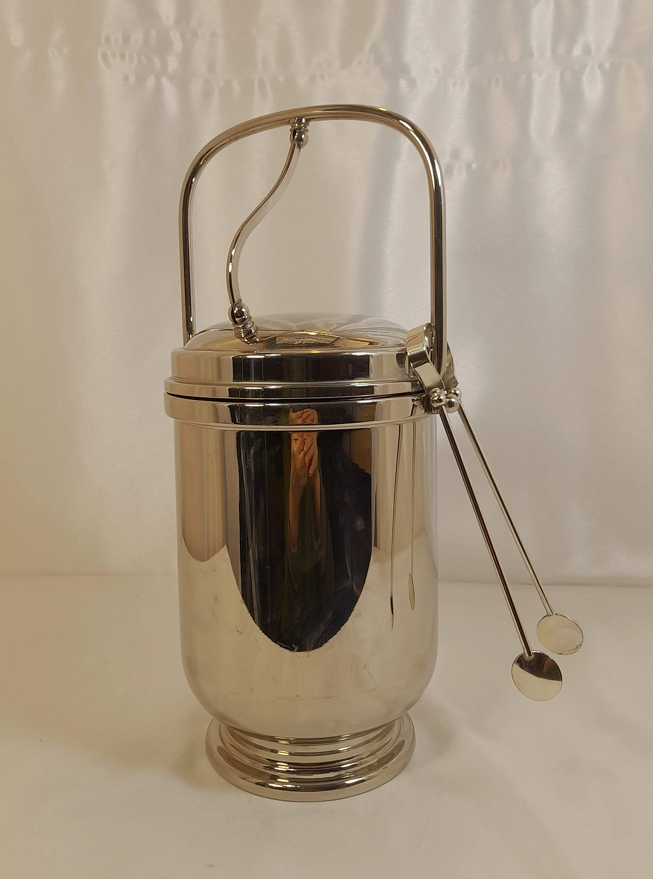 Silverplate ice bucket by Aldo Tura for Macabo, 1960s 2