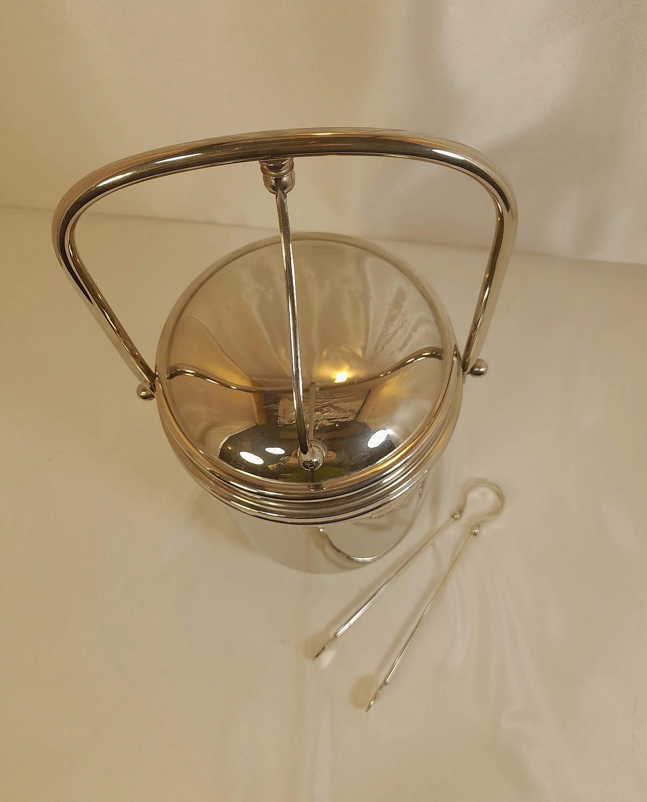 Silverplate ice bucket by Aldo Tura for Macabo, 1960s 8