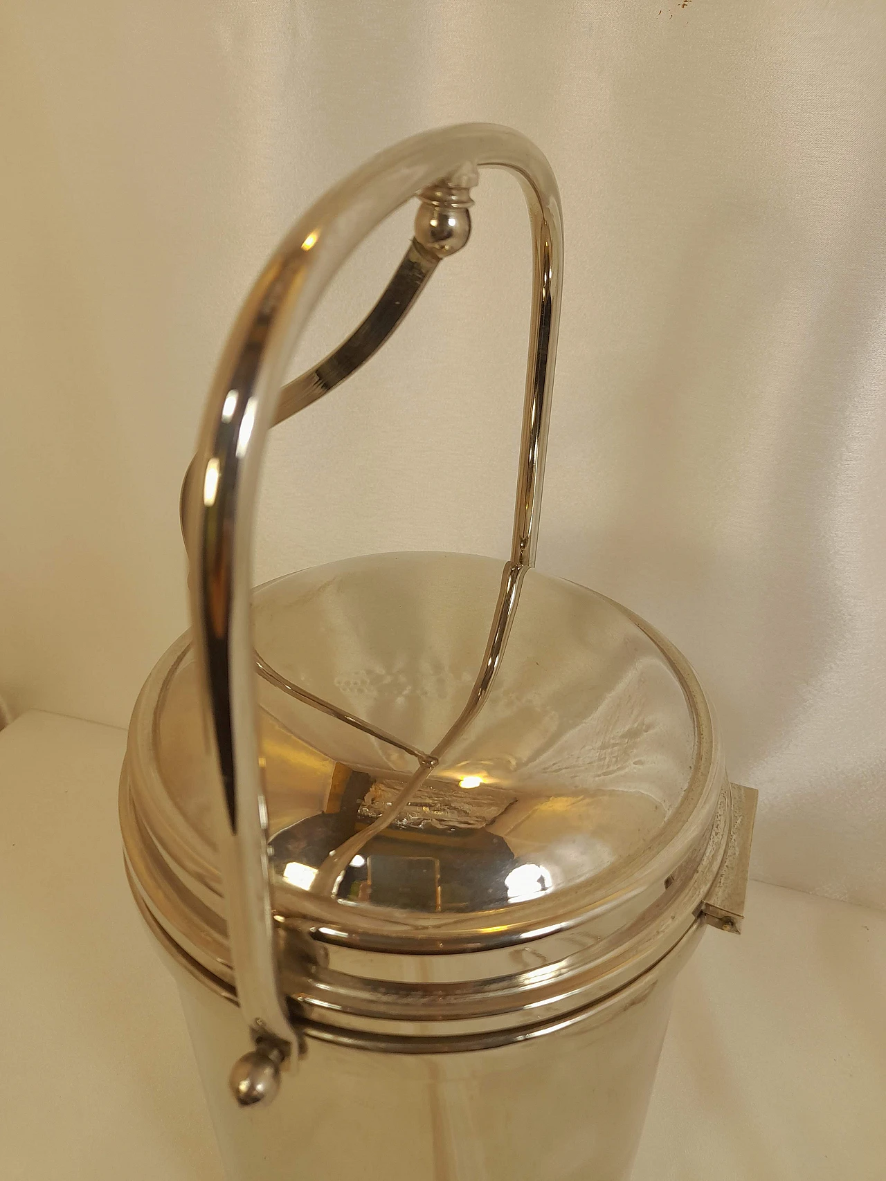 Silverplate ice bucket by Aldo Tura for Macabo, 1960s 18