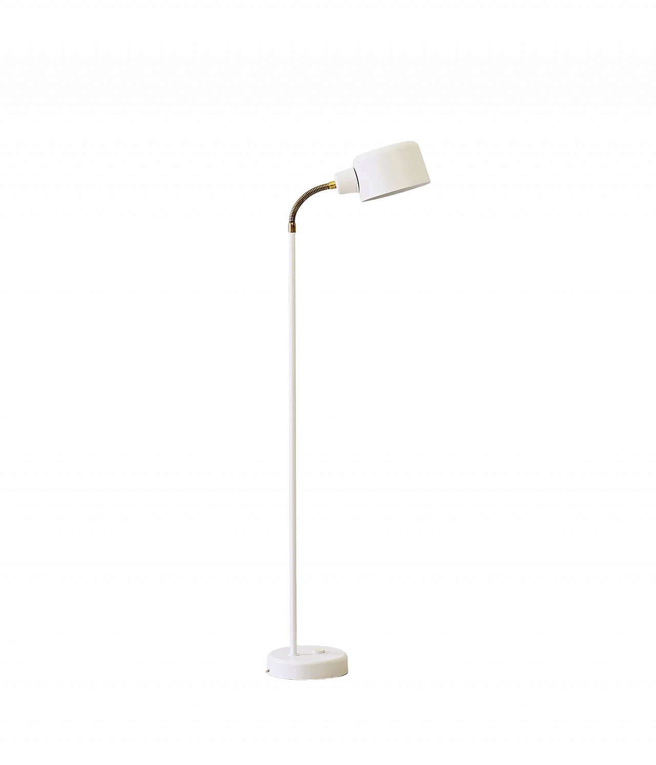 Scandinavian adjustable white metal floor lamp, 1960s 8