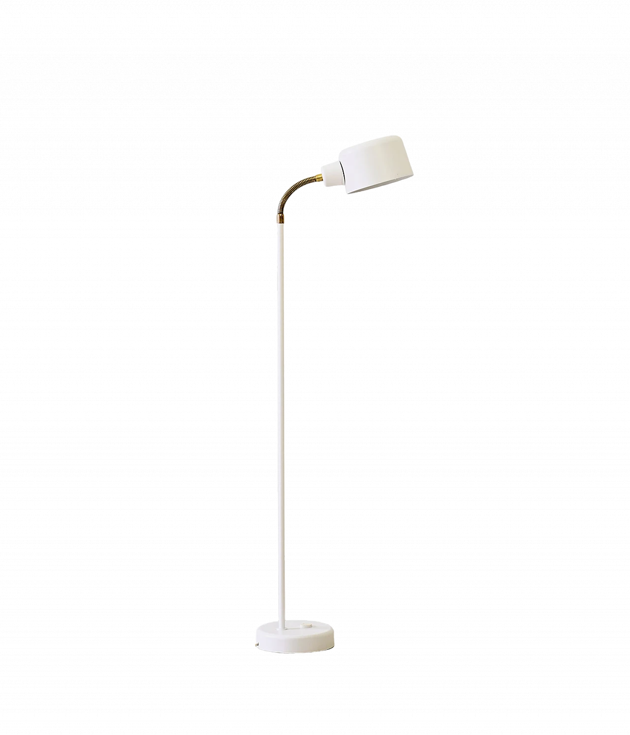 Lampada da terra scandinava regolabile in metallo bianco, anni '60 8