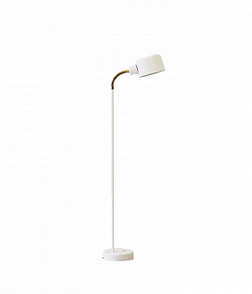 Scandinavian adjustable white metal floor lamp, 1960s