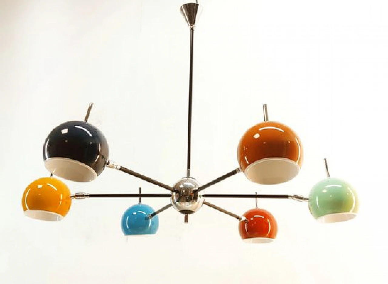 Lampadario Space Age con sfere regolabili, anni '70 1