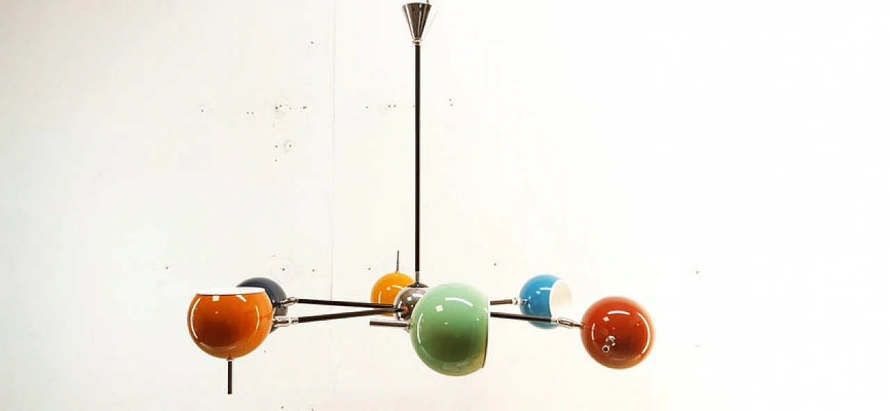 Lampadario Space Age con sfere regolabili, anni '70 3