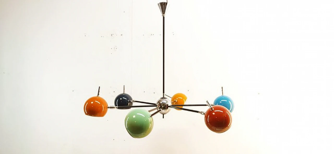 Space Age chandelier with adjustable spheres, 1970s 4
