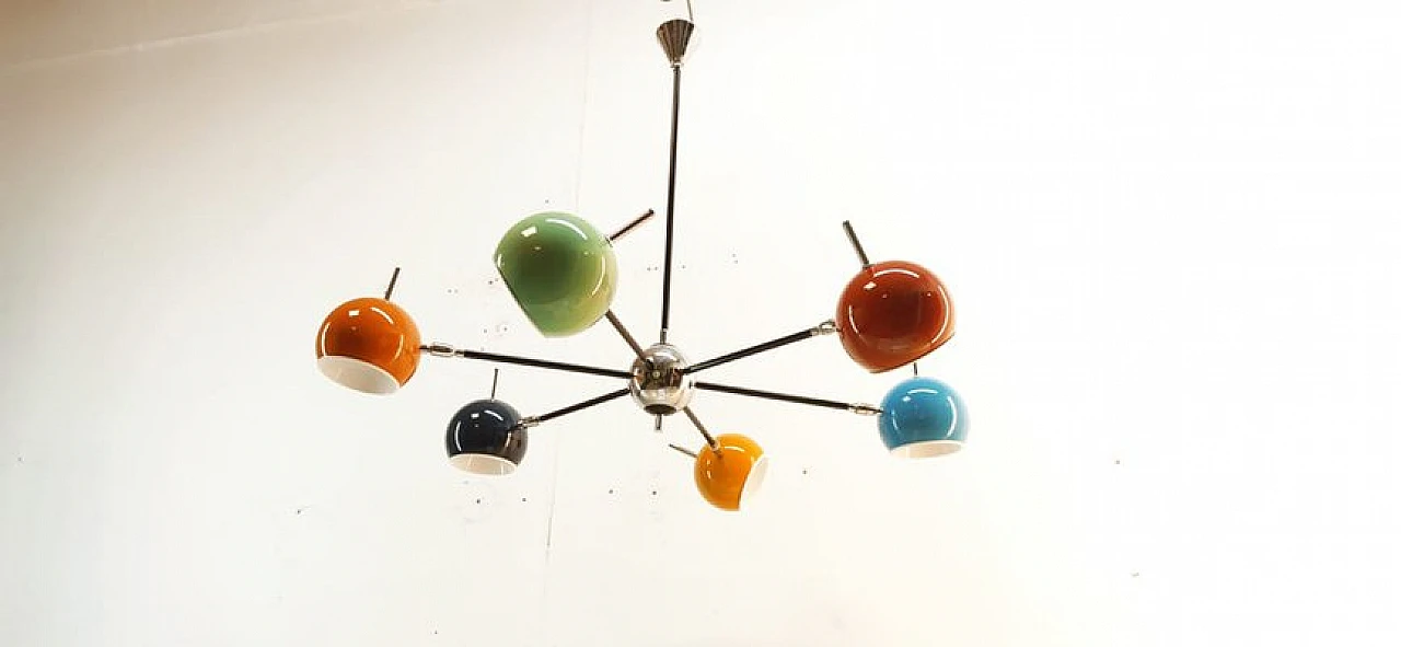 Lampadario Space Age con sfere regolabili, anni '70 5