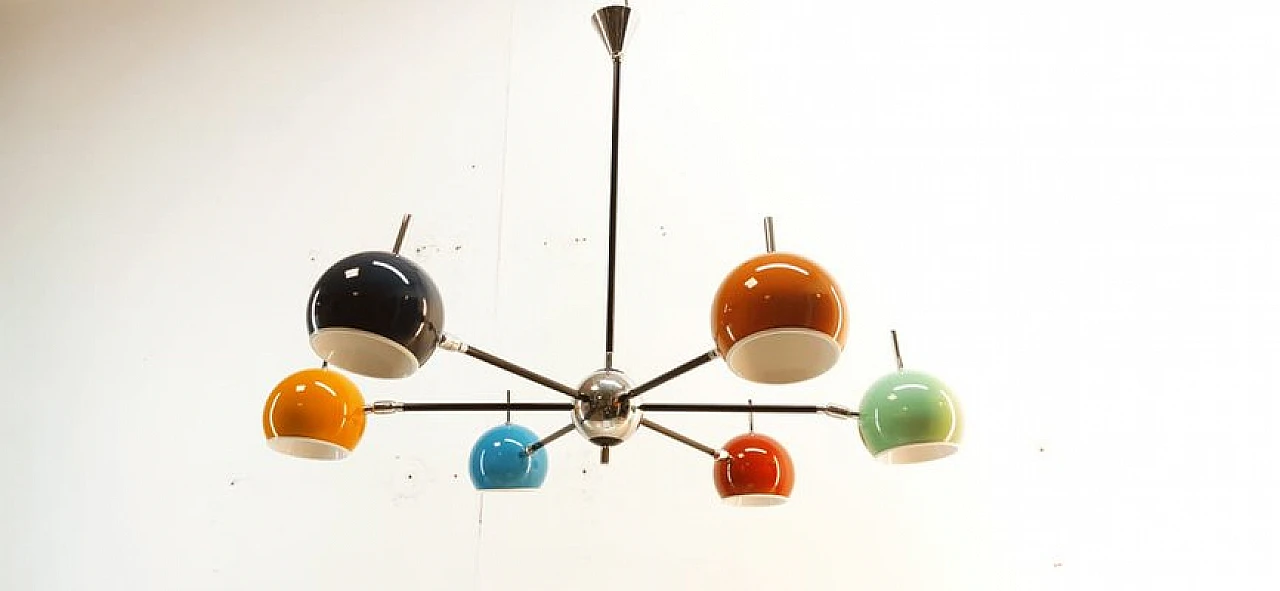Lampadario Space Age con sfere regolabili, anni '70 8