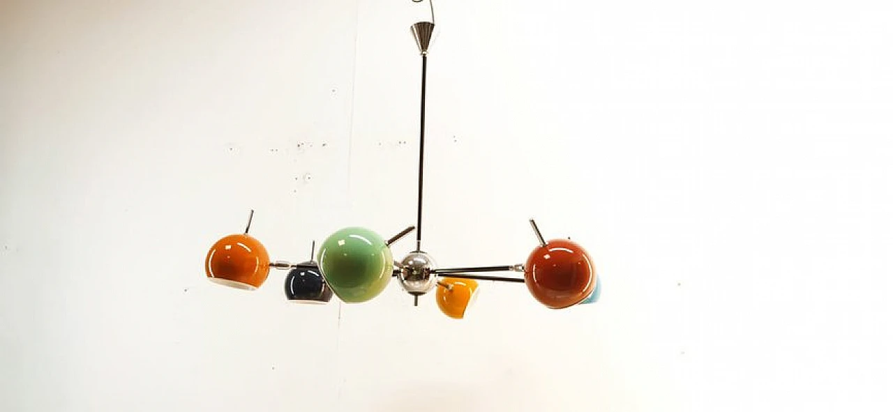 Space Age chandelier with adjustable spheres, 1970s 10