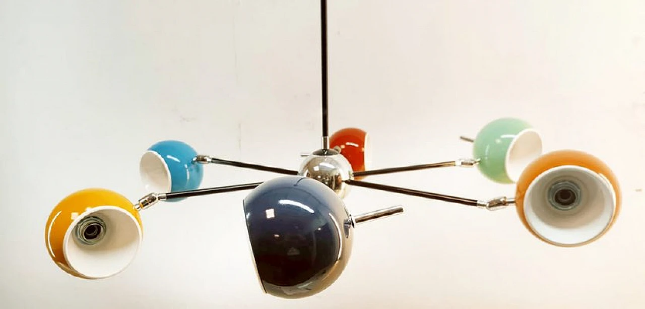 Space Age chandelier with adjustable spheres, 1970s 14