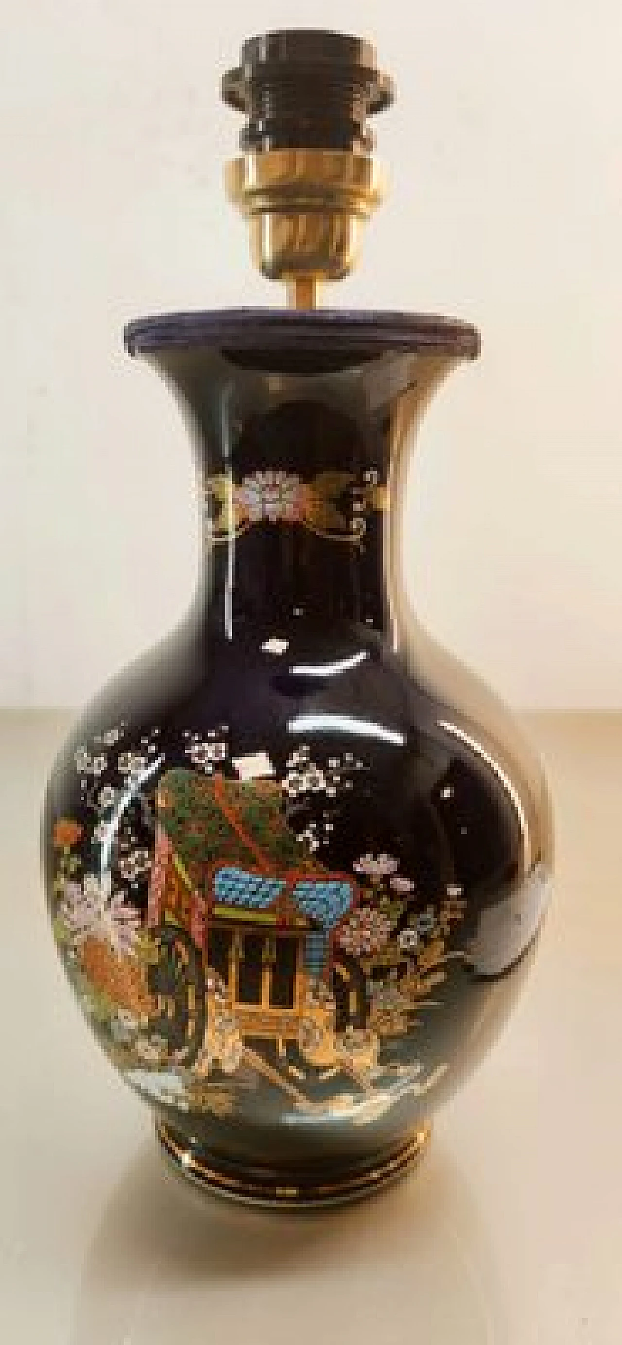 Kutani ceramic table lamp, 1950s 10