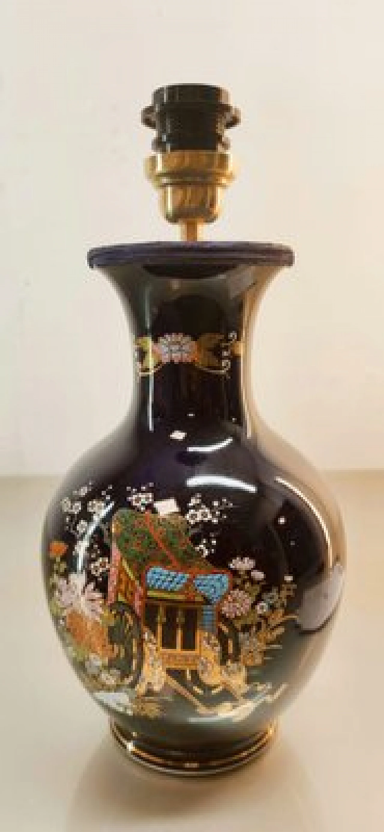 Kutani ceramic table lamp, 1950s 11