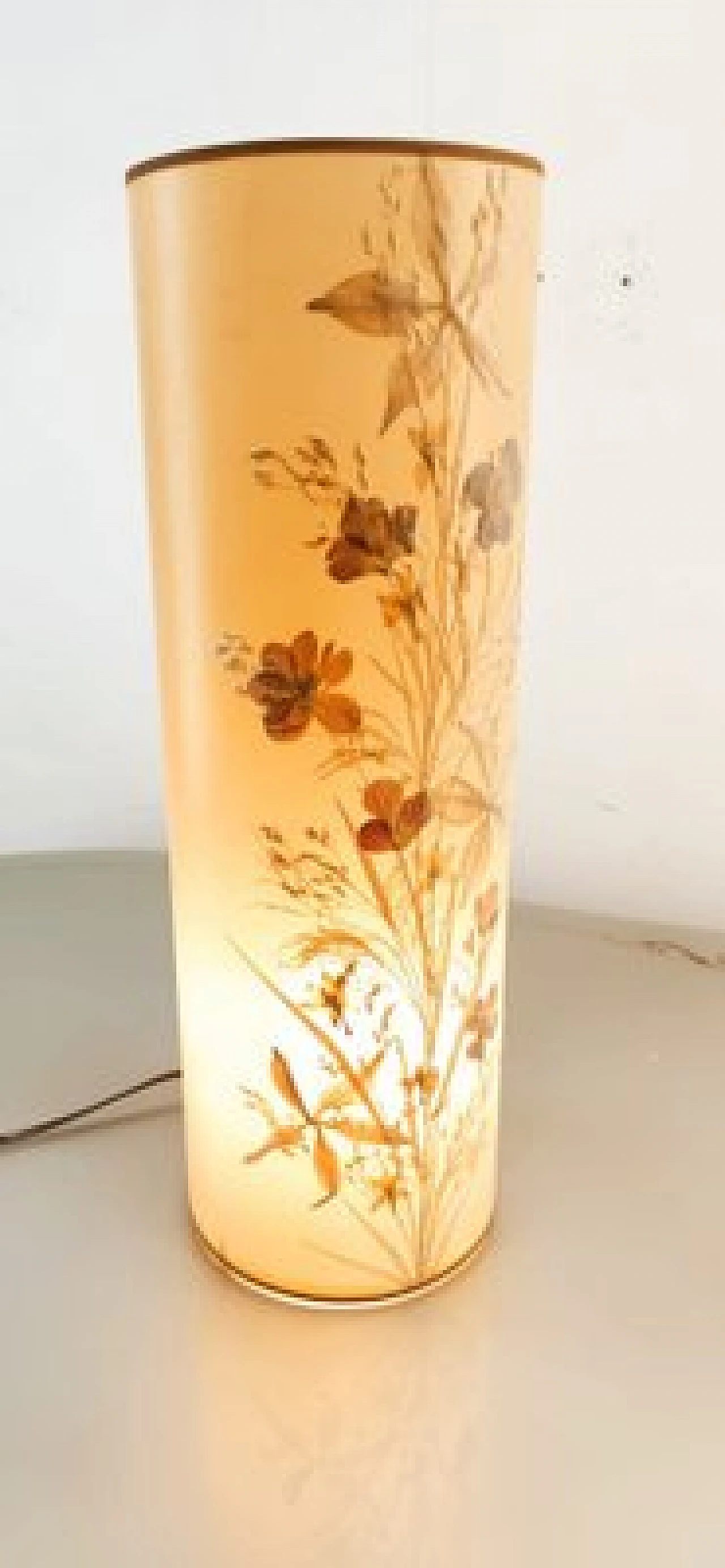Parchment decorated table lamp, 1960s 3